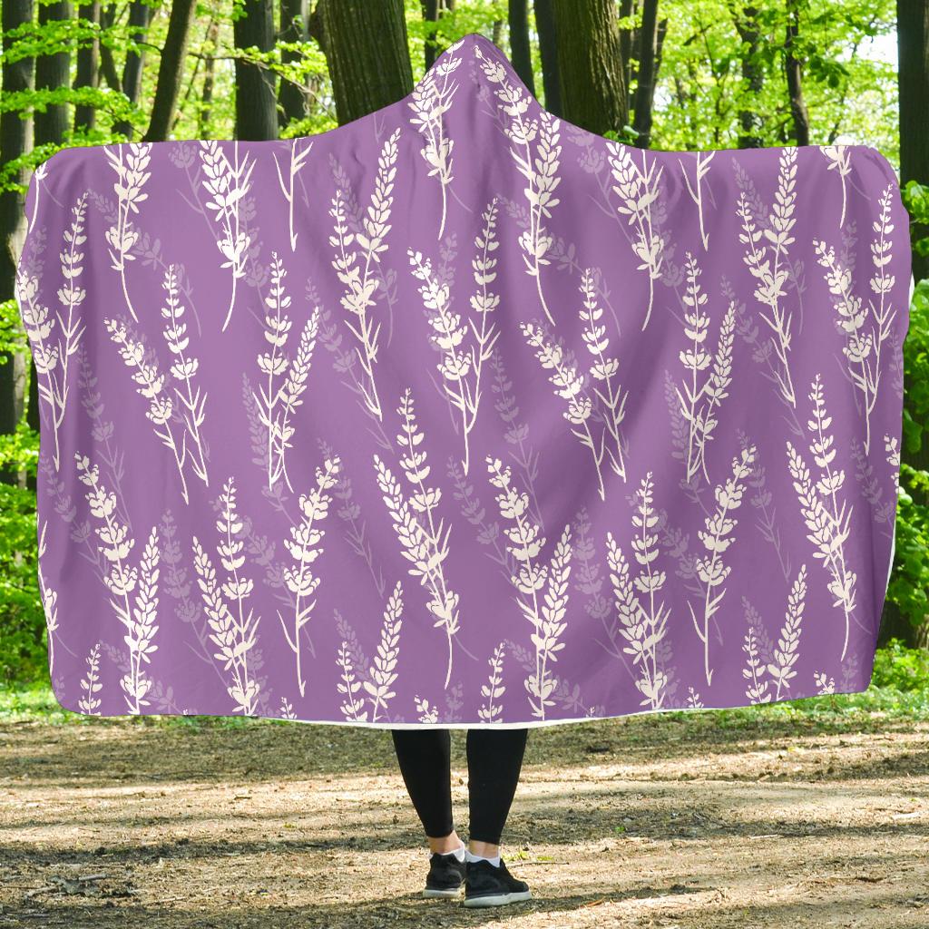 Lavender Pattern Print Design LV08 Hooded Blanket-JORJUNE.COM