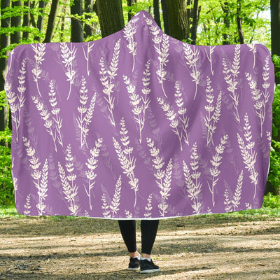 Lavender Pattern Print Design LV08 Hooded Blanket-JORJUNE.COM