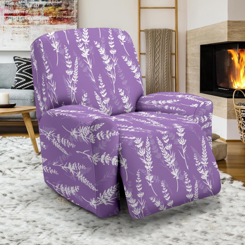 Lavender Pattern Print Design LV08 Recliner Slipcover-JORJUNE.COM