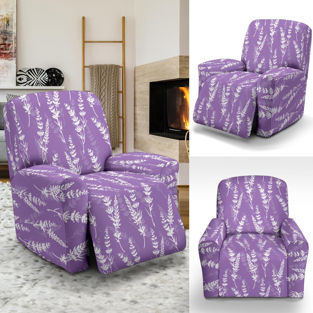 Lavender Pattern Print Design LV08 Recliner Slipcover-JORJUNE.COM
