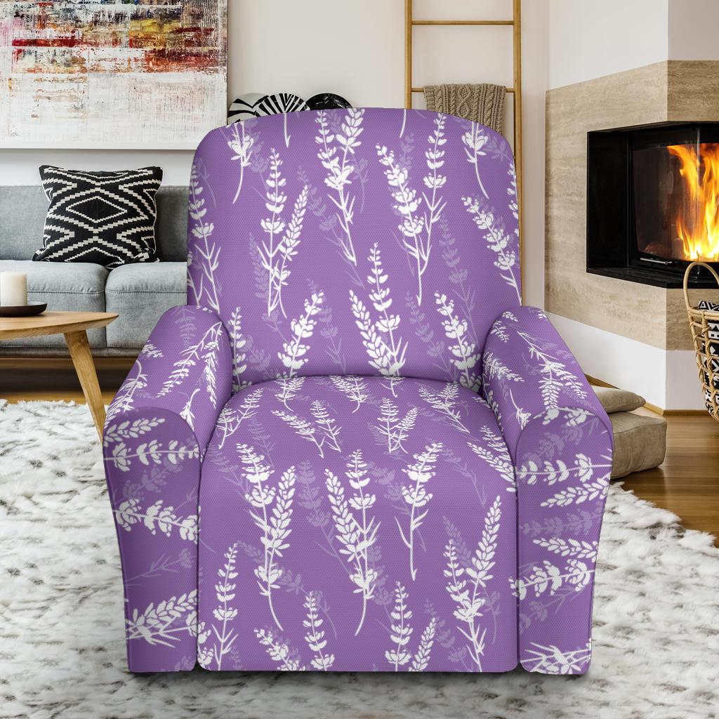 Lavender Pattern Print Design LV08 Recliner Slipcover-JORJUNE.COM