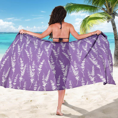 Lavender Pattern Print Design LV08 Sarong Pareo Wrap-JORJUNE.COM