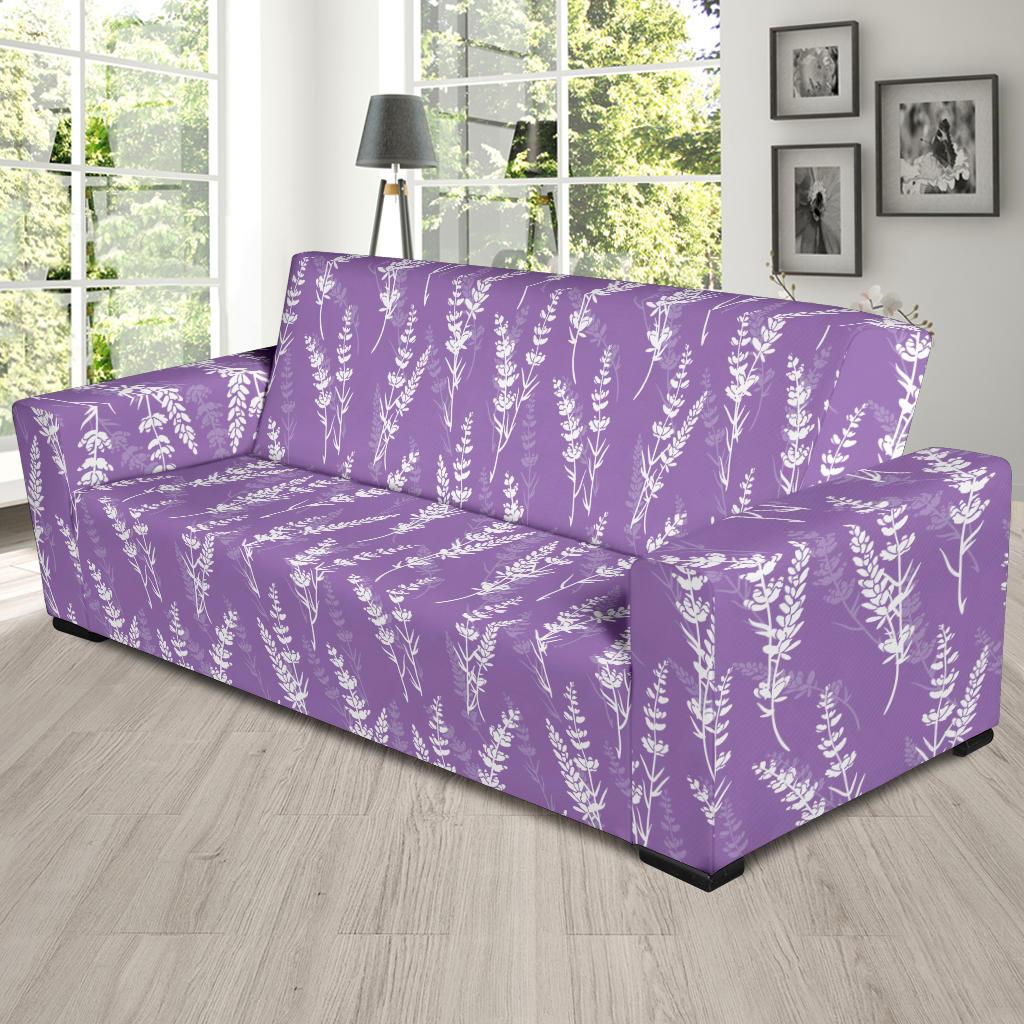 Lavender Pattern Print Design LV08 Sofa Slipcover-JORJUNE.COM