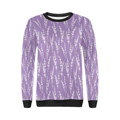 Lavender Pattern Print Design LV08 Women Long Sleeve Sweatshirt-JorJune