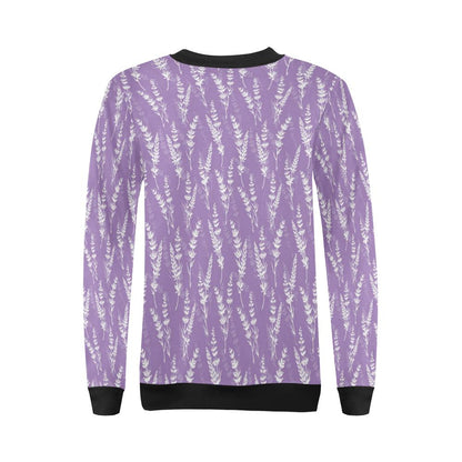 Lavender Pattern Print Design LV08 Women Long Sleeve Sweatshirt-JorJune