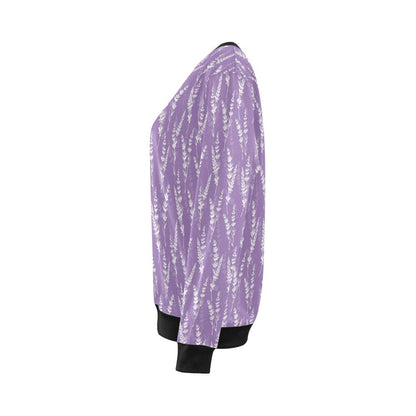 Lavender Pattern Print Design LV08 Women Long Sleeve Sweatshirt-JorJune