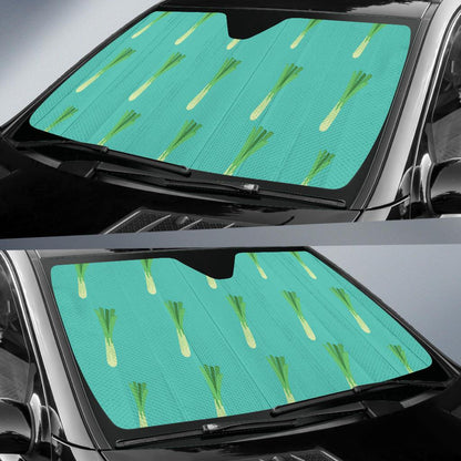Leek Pattern Print Design 01 Car Sun Shades-JORJUNE.COM