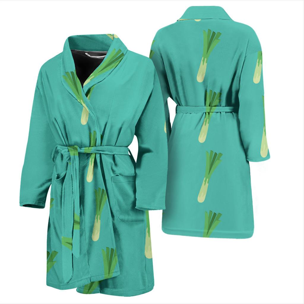 Leek Pattern Print Design 01 Men Bathrobe-JORJUNE.COM