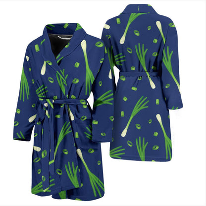 Leek Pattern Print Design 02 Men Bathrobe-JORJUNE.COM