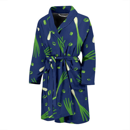 Leek Pattern Print Design 02 Men Bathrobe-JORJUNE.COM