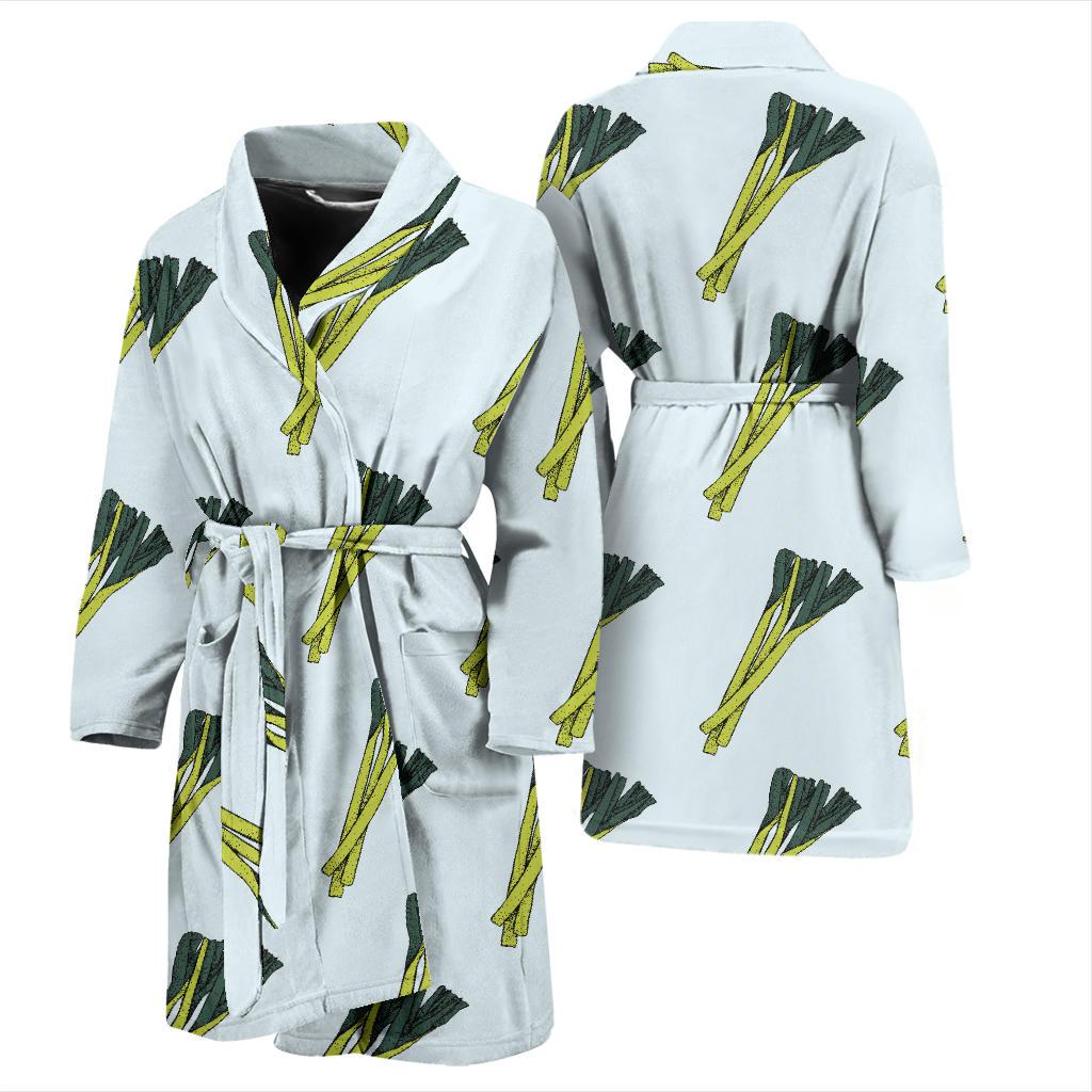 Leek Pattern Print Design 03 Men Bathrobe-JORJUNE.COM