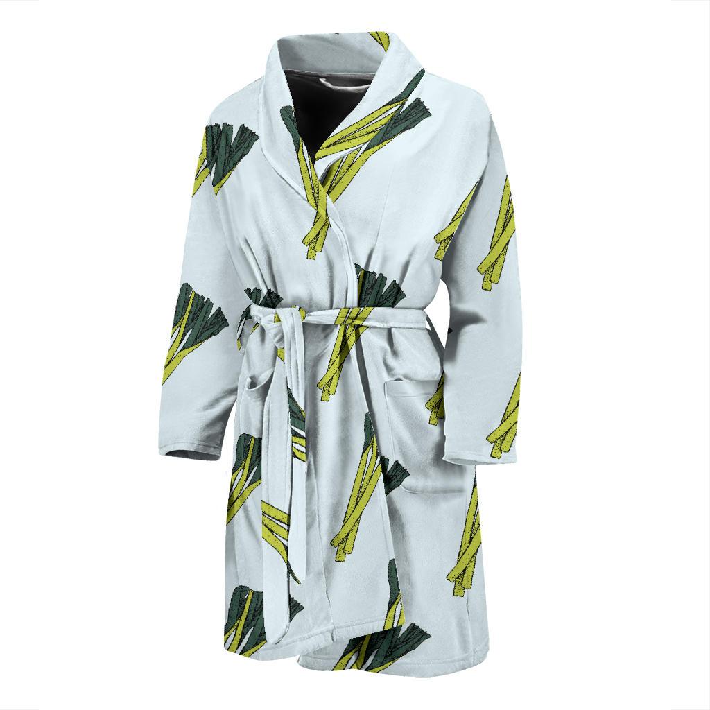 Leek Pattern Print Design 03 Men Bathrobe-JORJUNE.COM