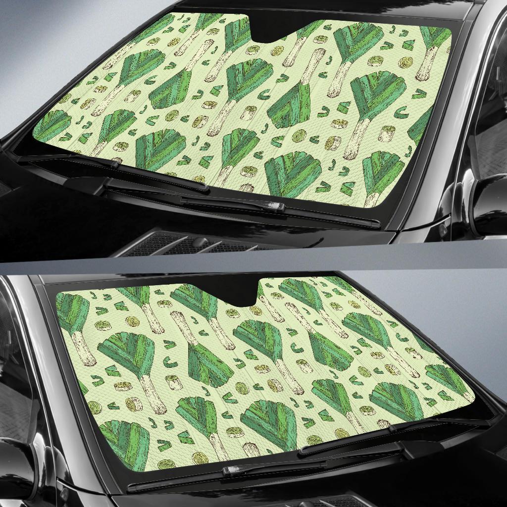 Leek Pattern Print Design 04 Car Sun Shades-JORJUNE.COM