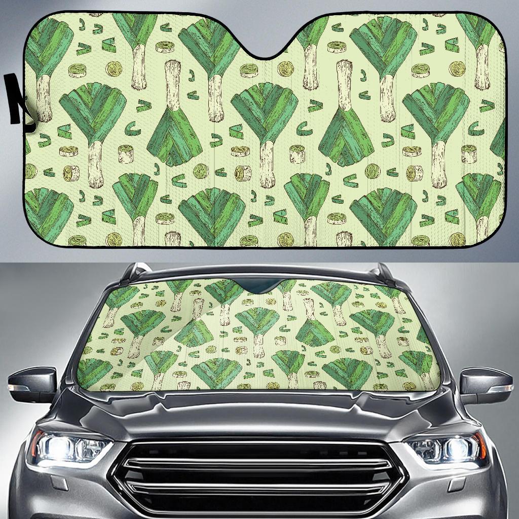 Leek Pattern Print Design 04 Car Sun Shades-JORJUNE.COM