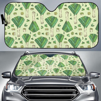 Leek Pattern Print Design 04 Car Sun Shades-JORJUNE.COM