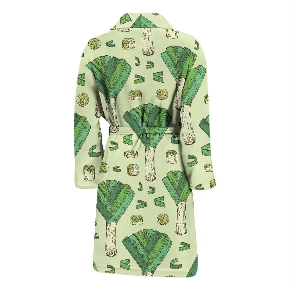 Leek Pattern Print Design 04 Men Bathrobe-JORJUNE.COM