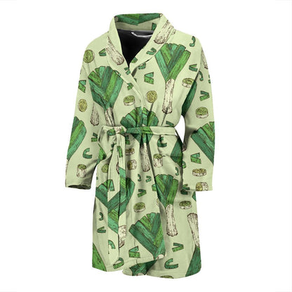 Leek Pattern Print Design 04 Men Bathrobe-JORJUNE.COM