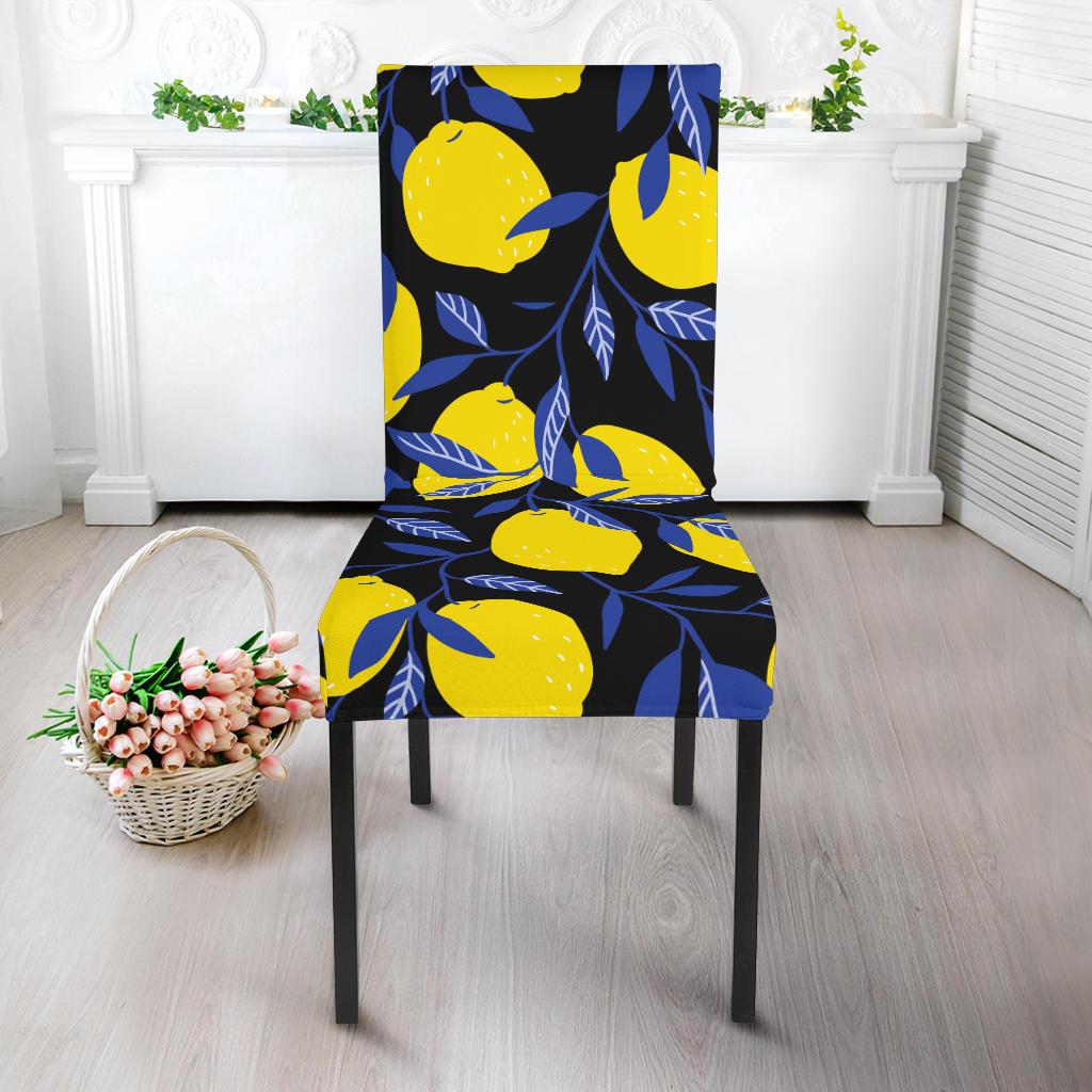 Lemon Pattern Print Design LM01 Dining Chair Slipcover-JORJUNE.COM