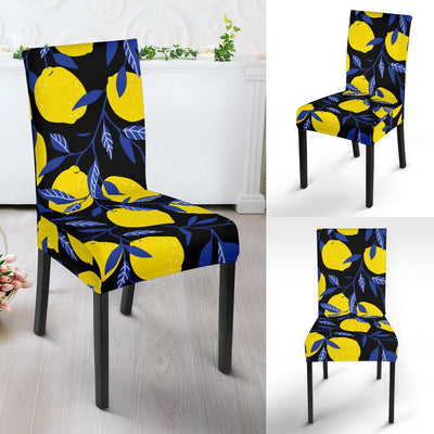 Lemon Pattern Print Design LM01 Dining Chair Slipcover-JORJUNE.COM