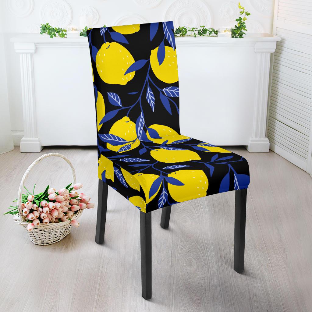 Lemon Pattern Print Design LM01 Dining Chair Slipcover-JORJUNE.COM