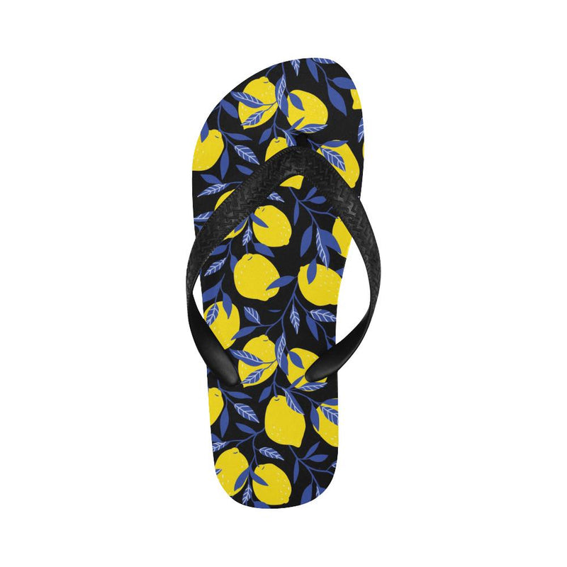 Lemon Pattern Print Design LM01 Flip Flops-JorJune