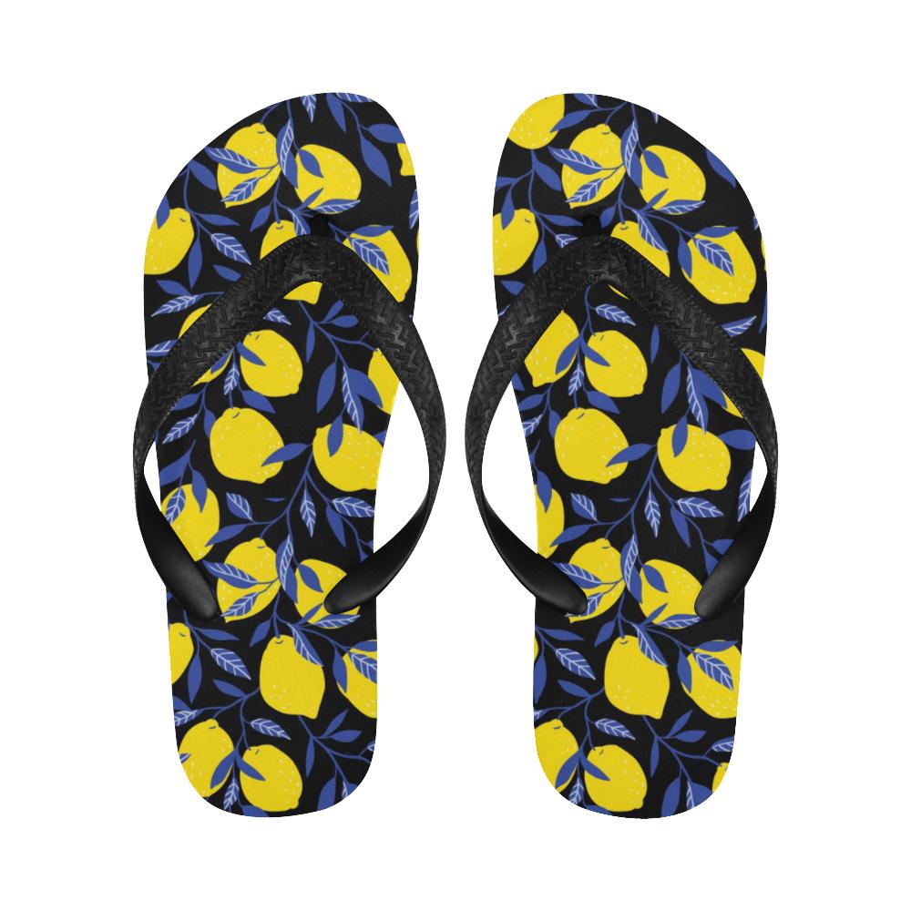 Lemon Pattern Print Design LM01 Flip Flops-JorJune