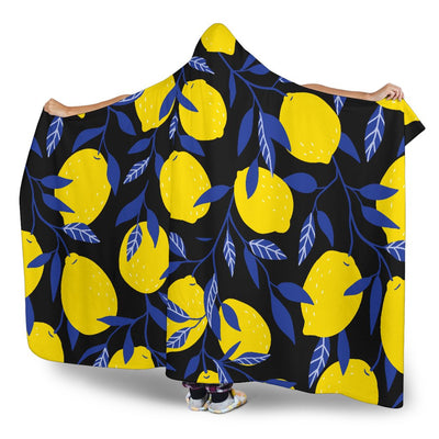 Lemon Pattern Print Design LM01 Hooded Blanket-JORJUNE.COM