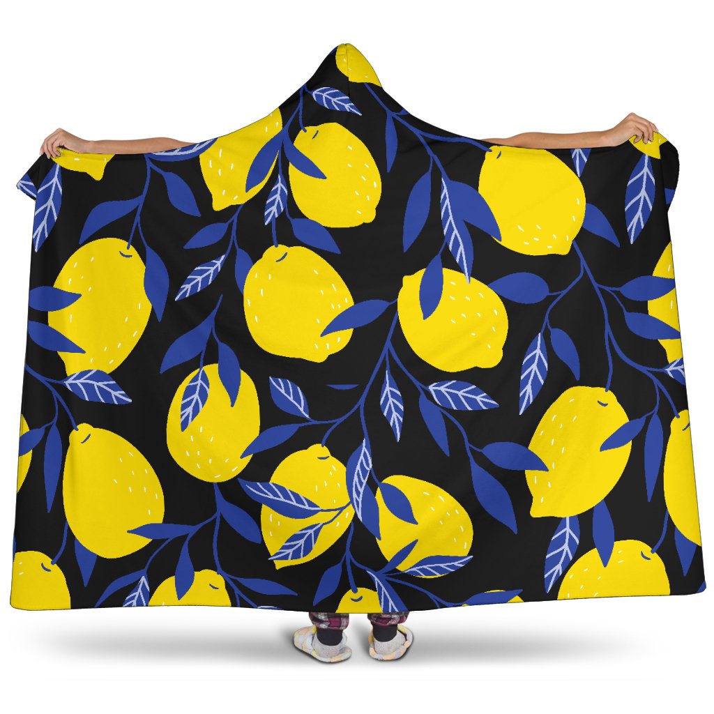 Lemon Pattern Print Design LM01 Hooded Blanket-JORJUNE.COM