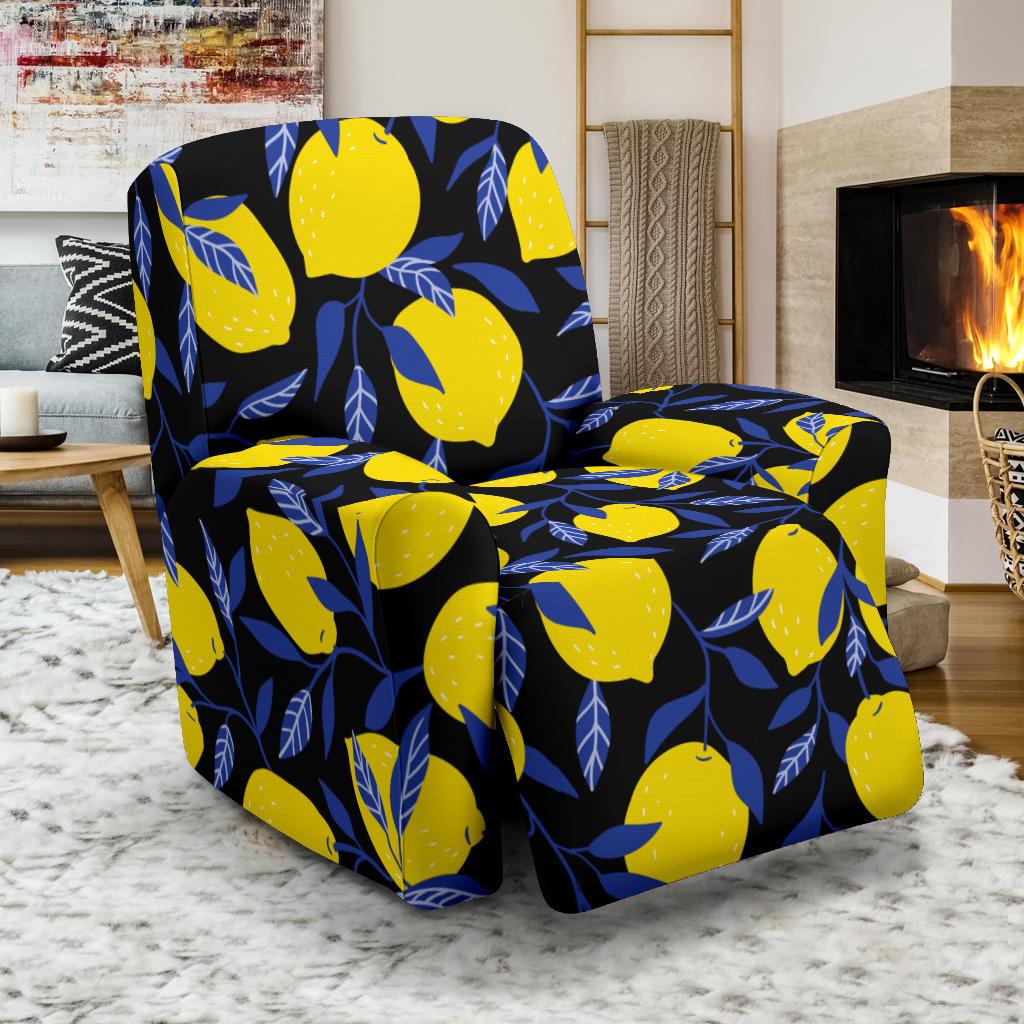 Lemon Pattern Print Design LM01 Recliner Slipcover-JORJUNE.COM