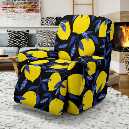 Lemon Pattern Print Design LM01 Recliner Slipcover-JORJUNE.COM