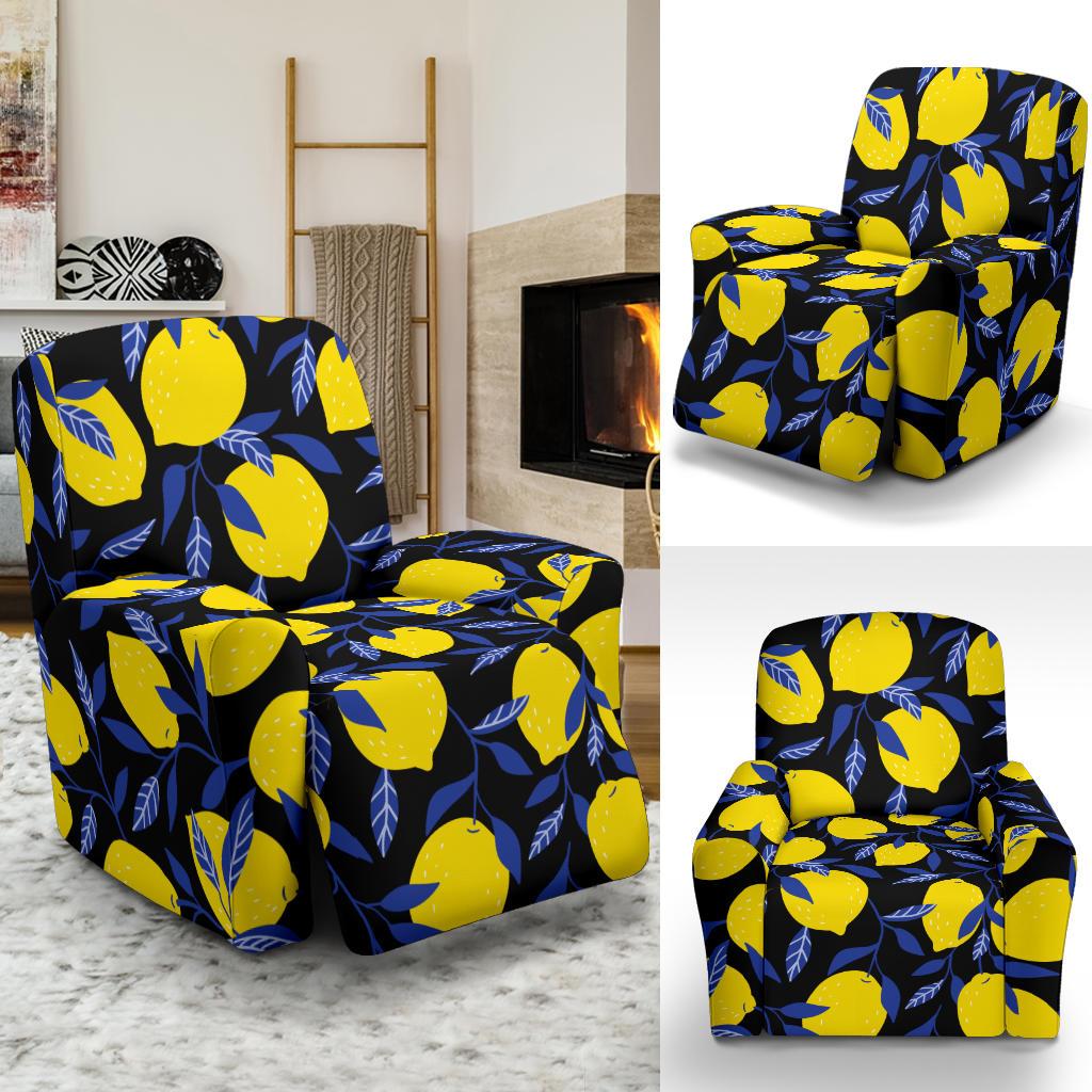 Lemon Pattern Print Design LM01 Recliner Slipcover-JORJUNE.COM