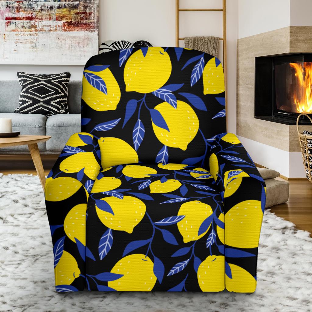 Lemon Pattern Print Design LM01 Recliner Slipcover-JORJUNE.COM