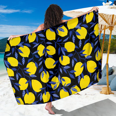 Lemon Pattern Print Design LM01 Sarong Pareo Wrap-JORJUNE.COM