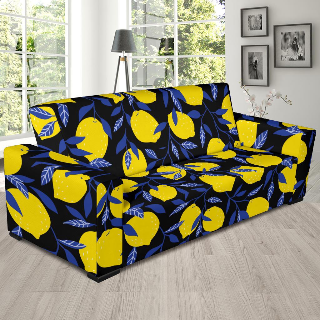 Lemon Pattern Print Design LM01 Sofa Slipcover-JORJUNE.COM