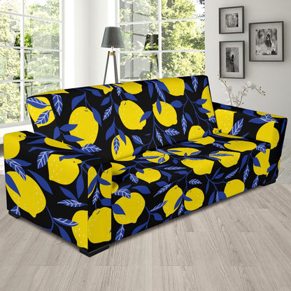 Lemon Pattern Print Design LM01 Sofa Slipcover-JORJUNE.COM