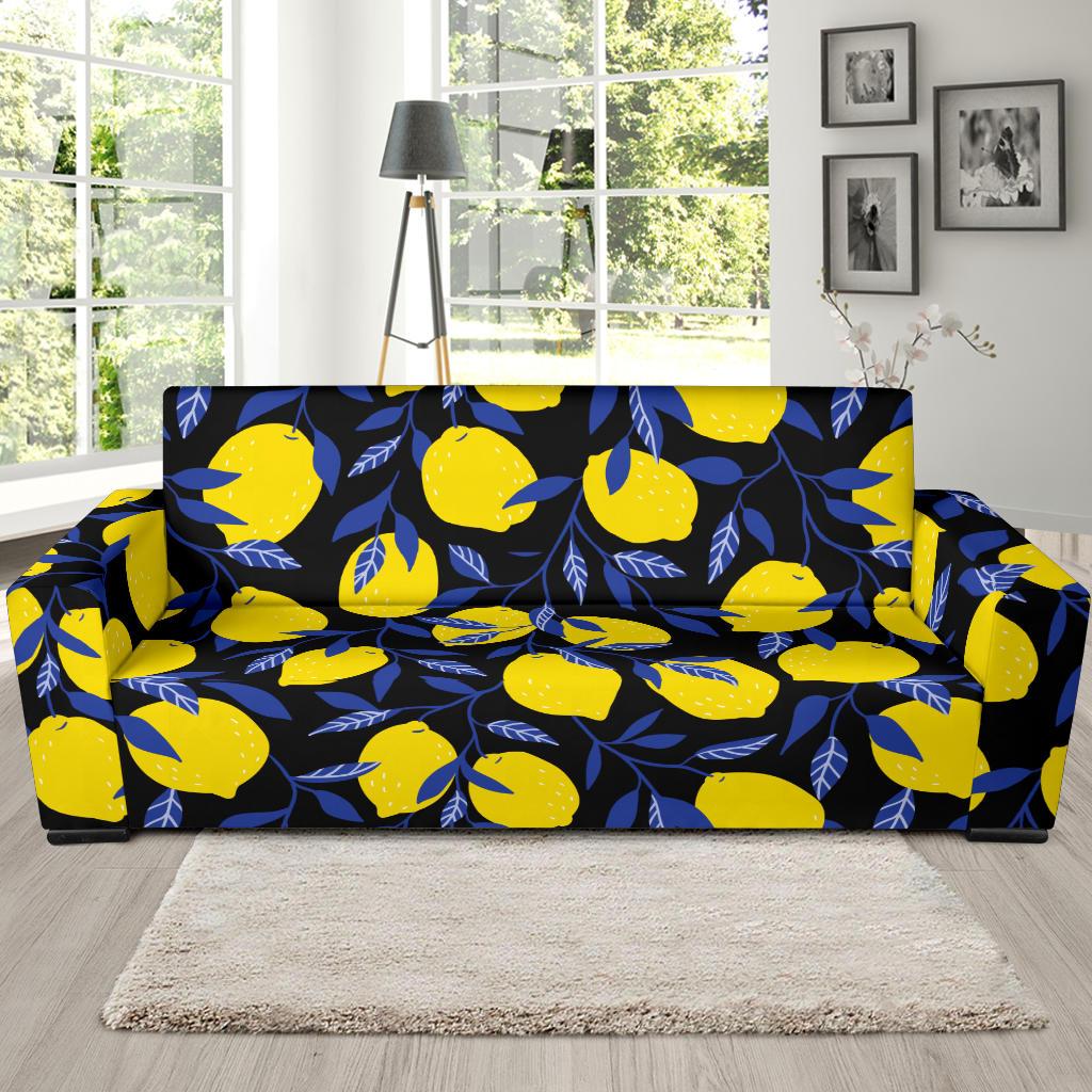 Lemon Pattern Print Design LM01 Sofa Slipcover-JORJUNE.COM