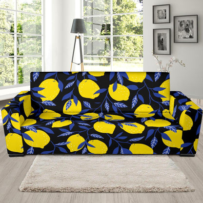 Lemon Pattern Print Design LM01 Sofa Slipcover-JORJUNE.COM