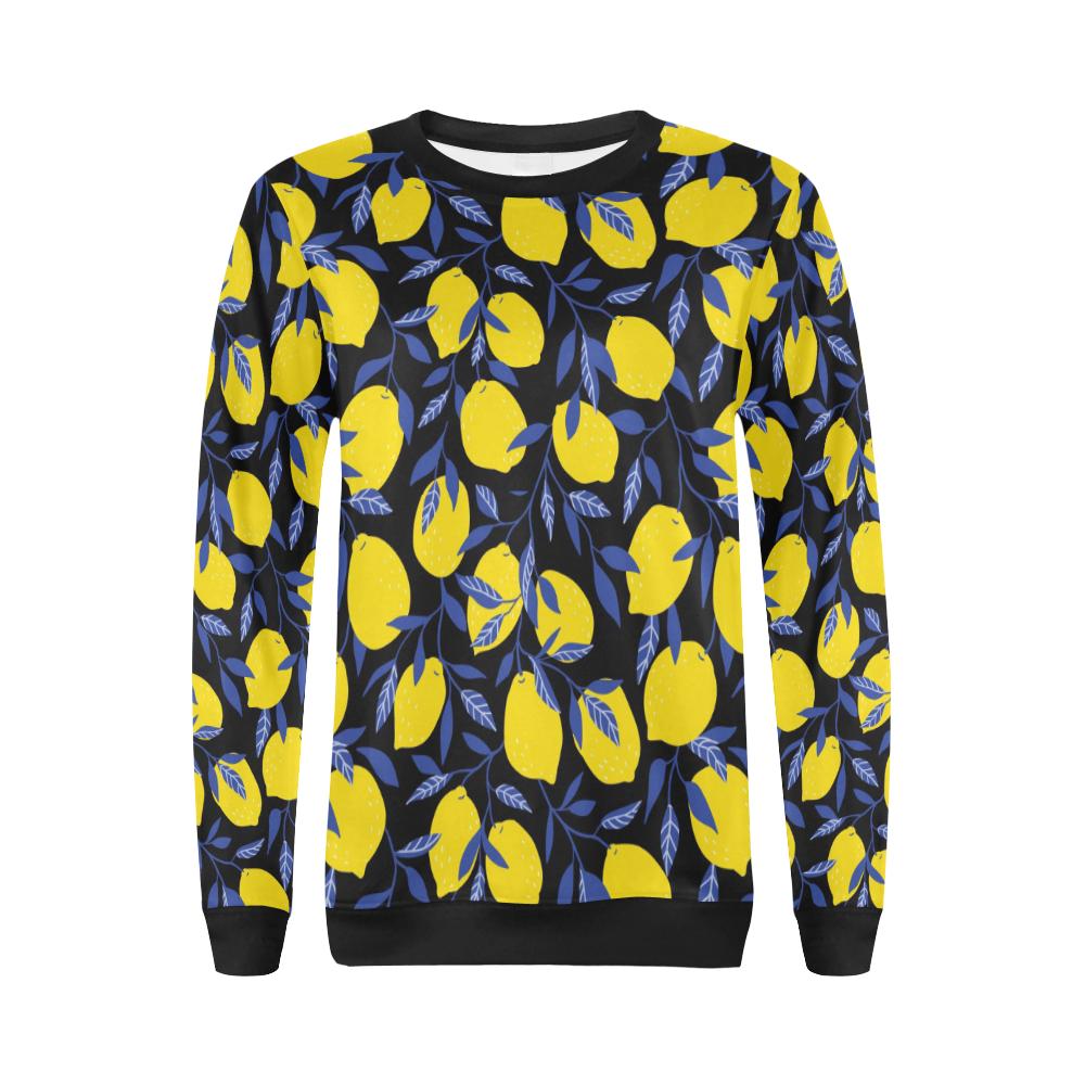 Lemon Pattern Print Design LM01 Women Long Sleeve Sweatshirt-JorJune