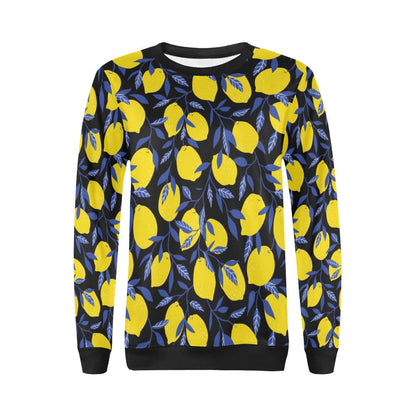 Lemon Pattern Print Design LM01 Women Long Sleeve Sweatshirt-JorJune