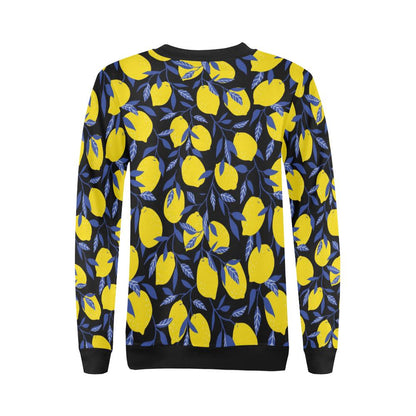 Lemon Pattern Print Design LM01 Women Long Sleeve Sweatshirt-JorJune