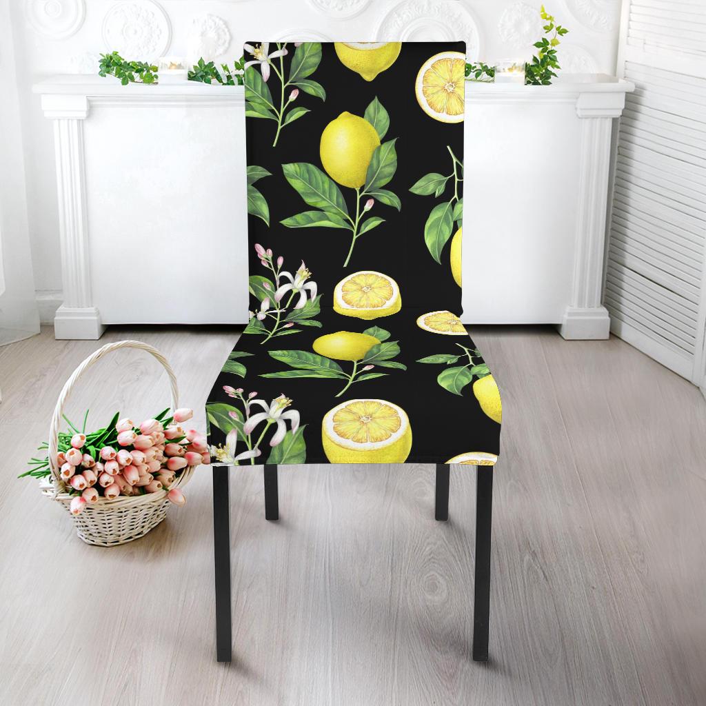 Lemon Pattern Print Design LM02 Dining Chair Slipcover-JORJUNE.COM
