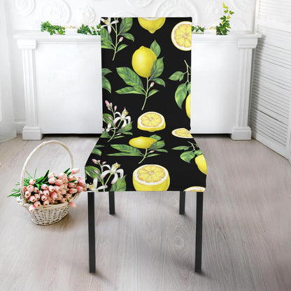 Lemon Pattern Print Design LM02 Dining Chair Slipcover-JORJUNE.COM