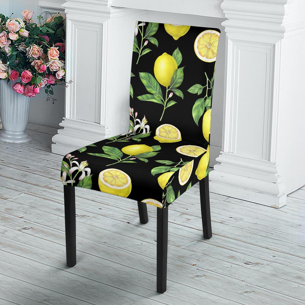 Lemon Pattern Print Design LM02 Dining Chair Slipcover-JORJUNE.COM