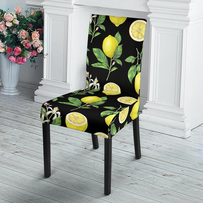 Lemon Pattern Print Design LM02 Dining Chair Slipcover-JORJUNE.COM