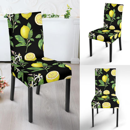 Lemon Pattern Print Design LM02 Dining Chair Slipcover-JORJUNE.COM