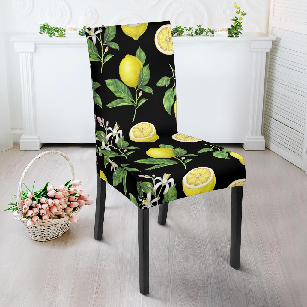 Lemon Pattern Print Design LM02 Dining Chair Slipcover-JORJUNE.COM