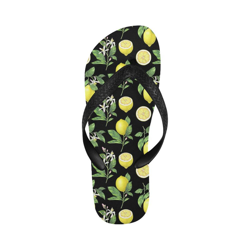 Lemon Pattern Print Design LM02 Flip Flops-JorJune