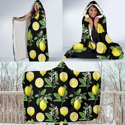 Lemon Pattern Print Design LM02 Hooded Blanket-JORJUNE.COM