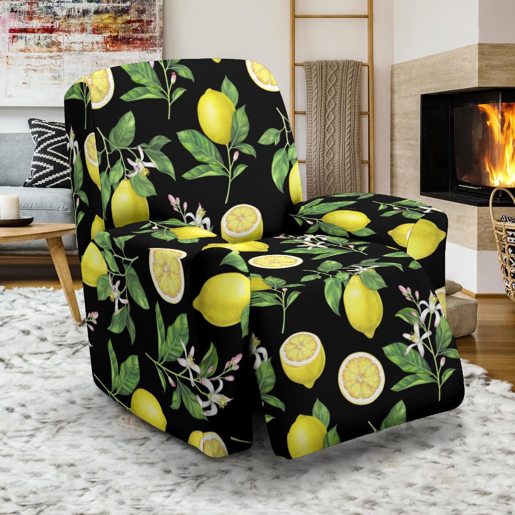 Lemon Pattern Print Design LM02 Recliner Slipcover-JORJUNE.COM