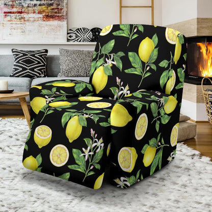 Lemon Pattern Print Design LM02 Recliner Slipcover-JORJUNE.COM